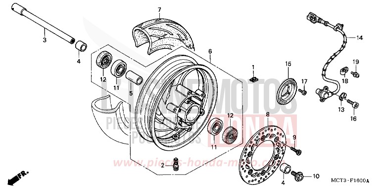 ROUE AVANT de SILVER WING PEARL GREAT BLUE (PB262) de 2003